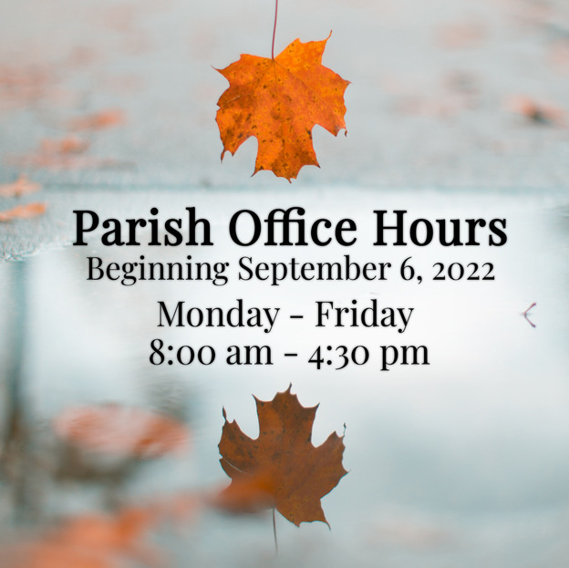 The Church of the Immaculate Conception Parish Office Hours